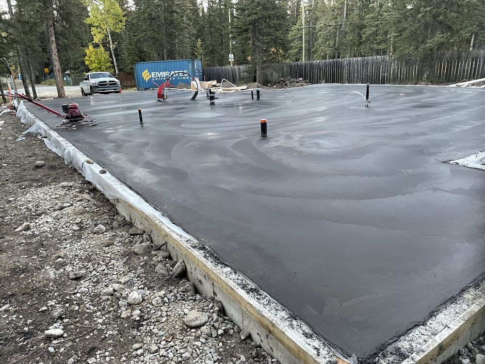 Concrete foundation and reinforcement