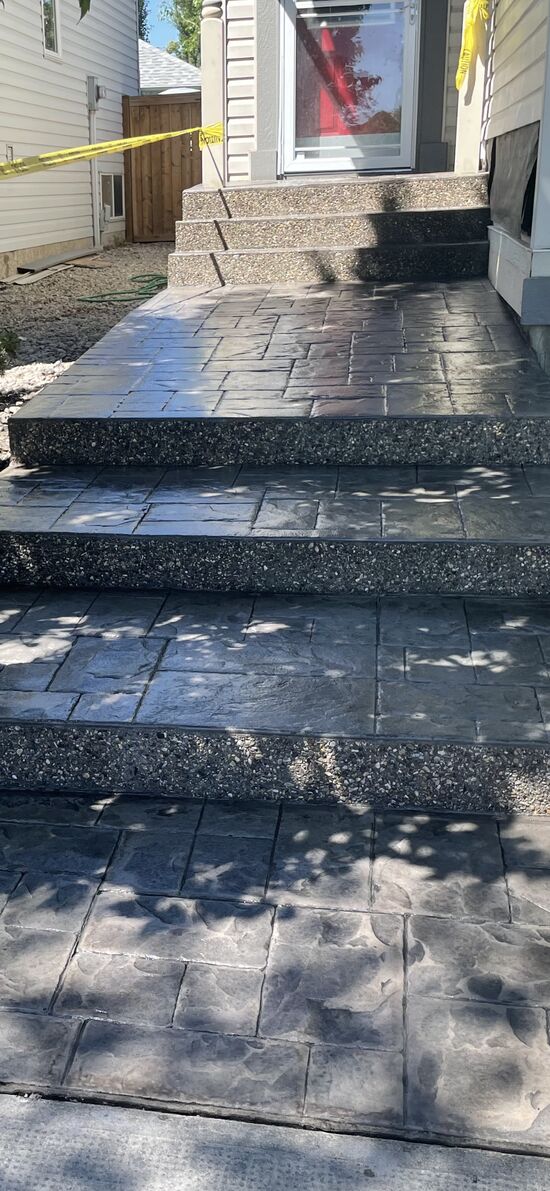 Stamped Concrete Finish on a Patio