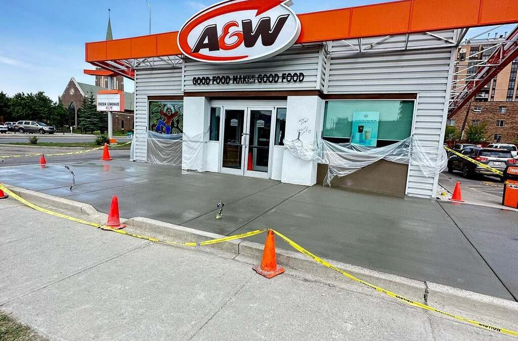 Commercial A&W Downtown Calgary Concrete Repair Sidewalk Services