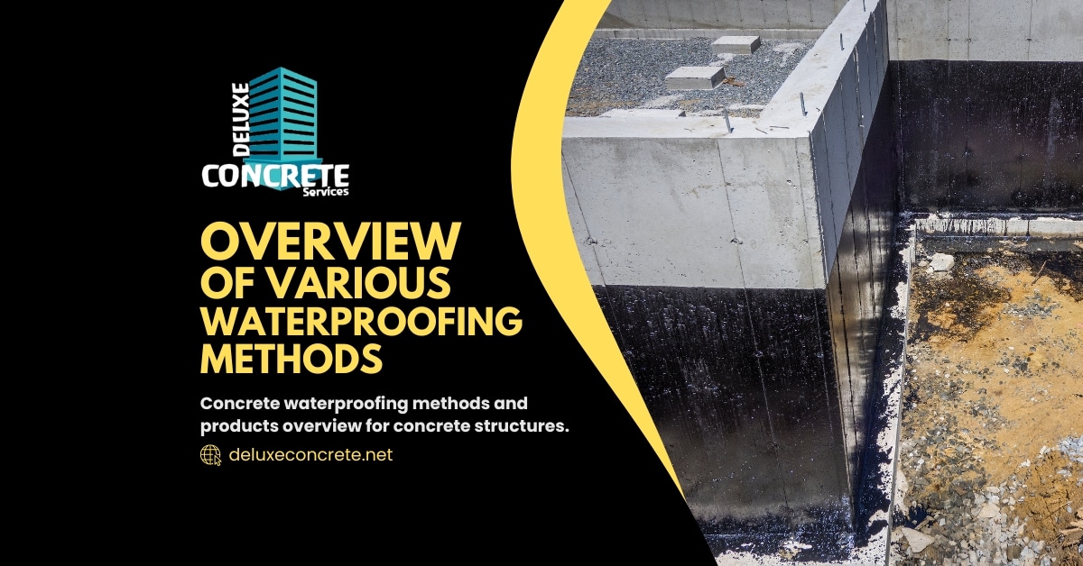 waterproofing to concrete overview of various concrete waterproofing products