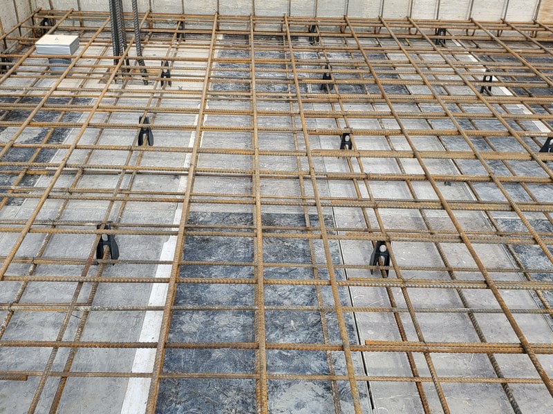 concrete slab on formwork
